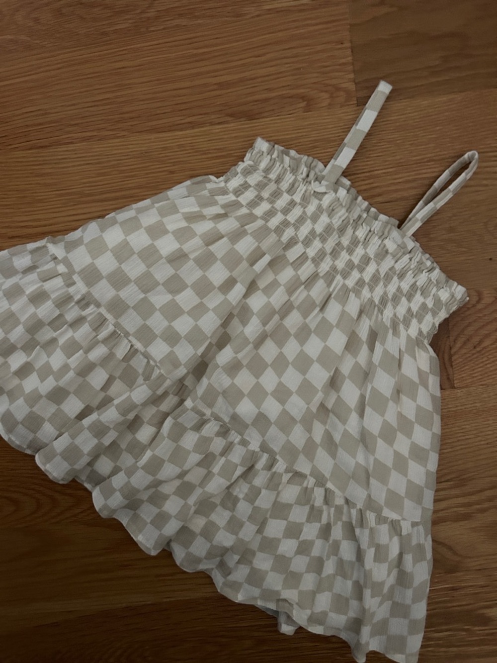 Gap Checkered Crinkle Top Dress